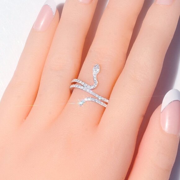 Trendy Snake Shiny Finger Rings for Women/Man, PD101 - Picture 5 of 5